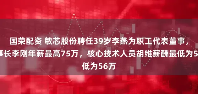 国荣配资 敏芯股份聘任39岁李燕为职工代表董事，董事长李刚年薪最高75万，核心技术人员胡维薪酬最低为56万